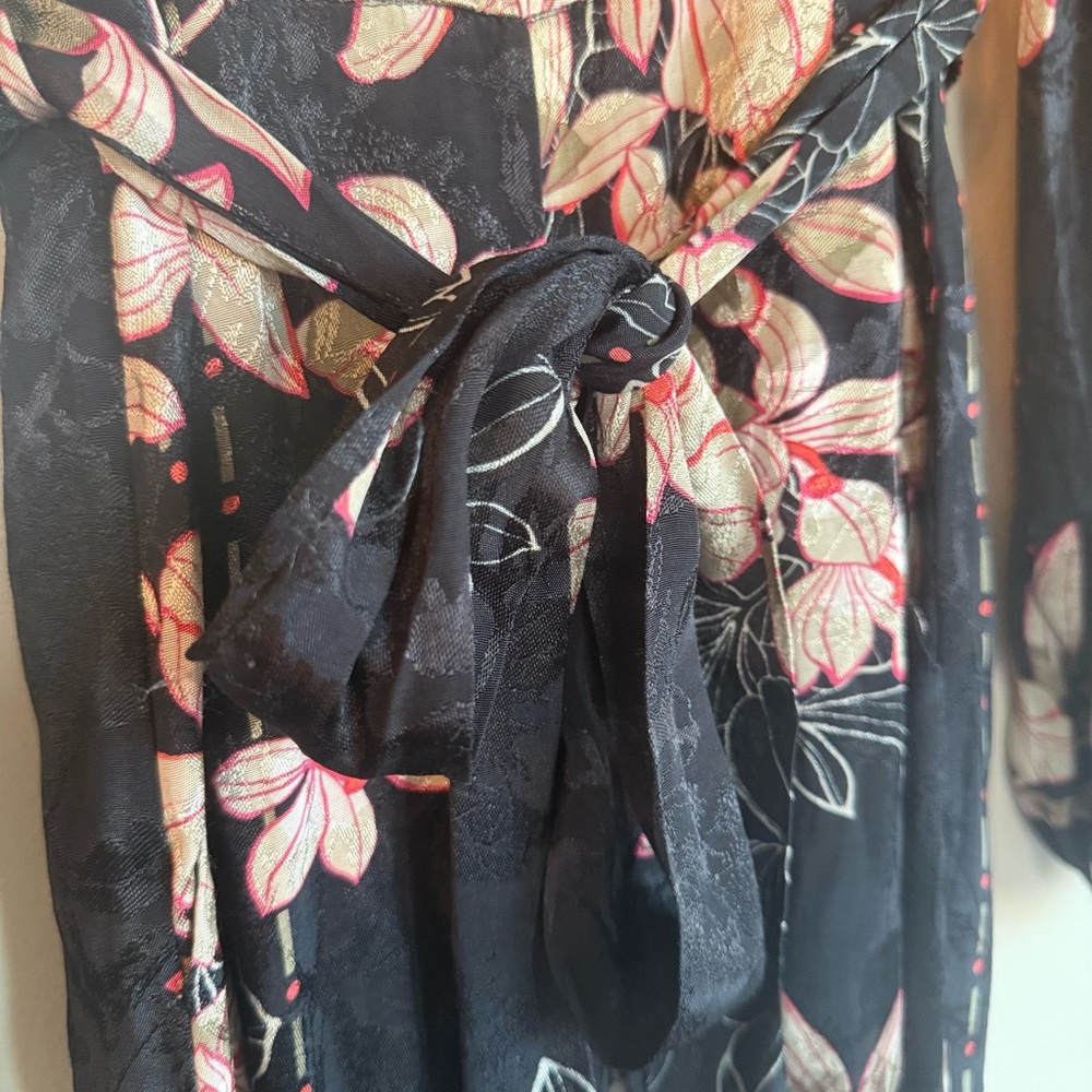 Anthropologie Harlyn Floral Boho Wide Leg Jumpsuit Balloon Sleeve S - Picture 10 of 14